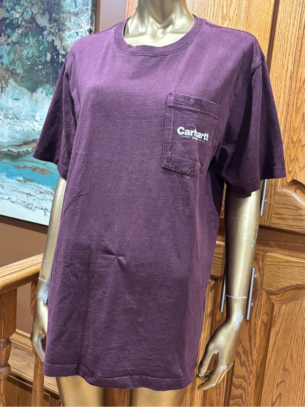 Carhartt Men’s Short-Sleeve Pocket Tee in Plum